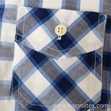 Elegant Printed Plaid Short Sleeve Cotton Shirts